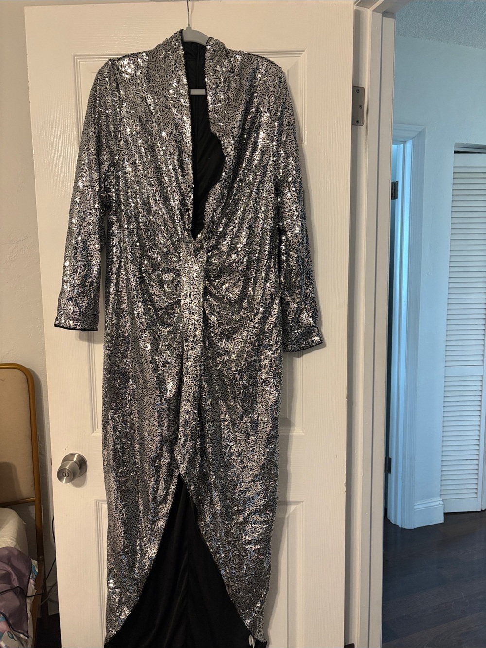 SHEIN Silver Sequin formal Dress